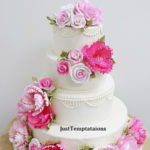 floral pink wedding cake