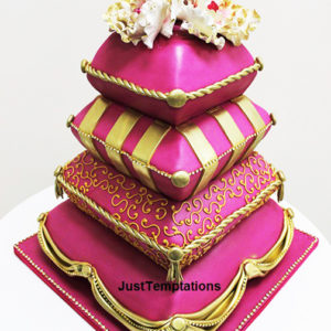 unique pink wedding cake