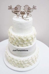 white floral wedding cake