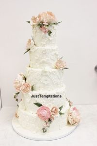5 tiered chic pastel wedding cake