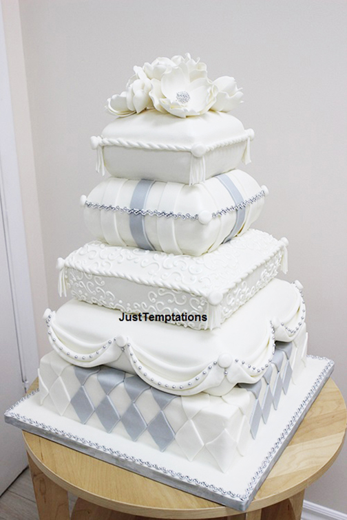 5 tiered unique wedding cake