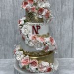 floral multi-colored wedding cake